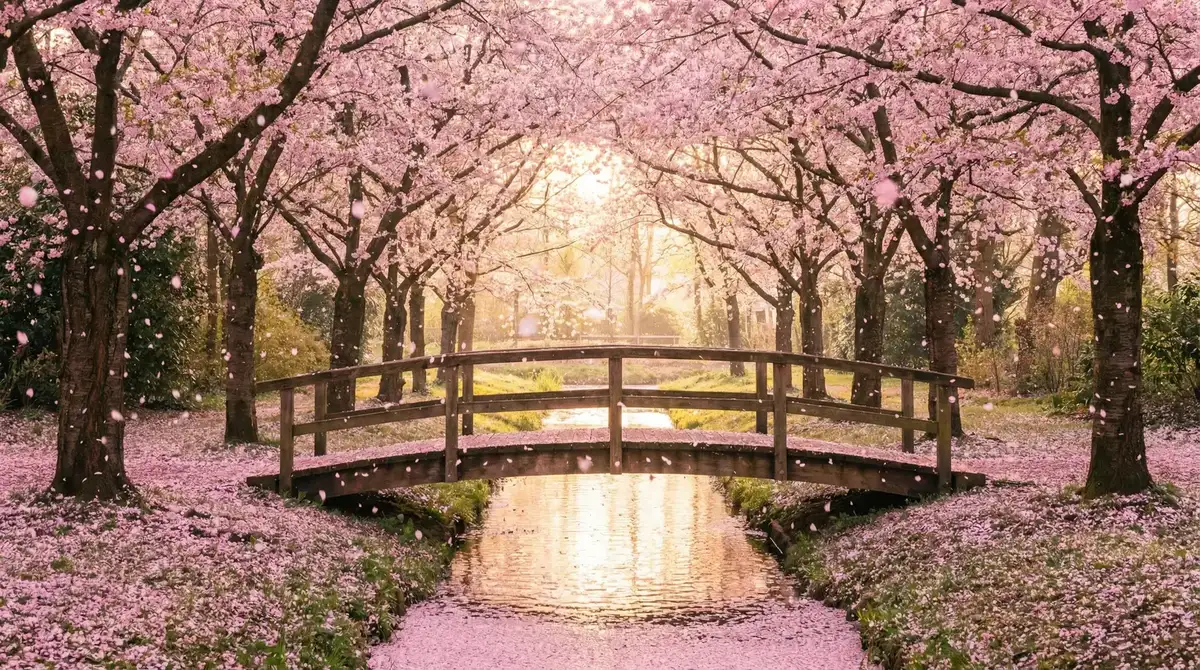 樱花桥畔 - 上海有色网 唯美风景
